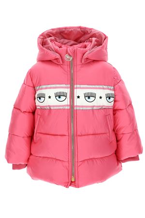 Piumino con cappuccio maxi logomania CHIARA FERRAGNI | 53010000400095